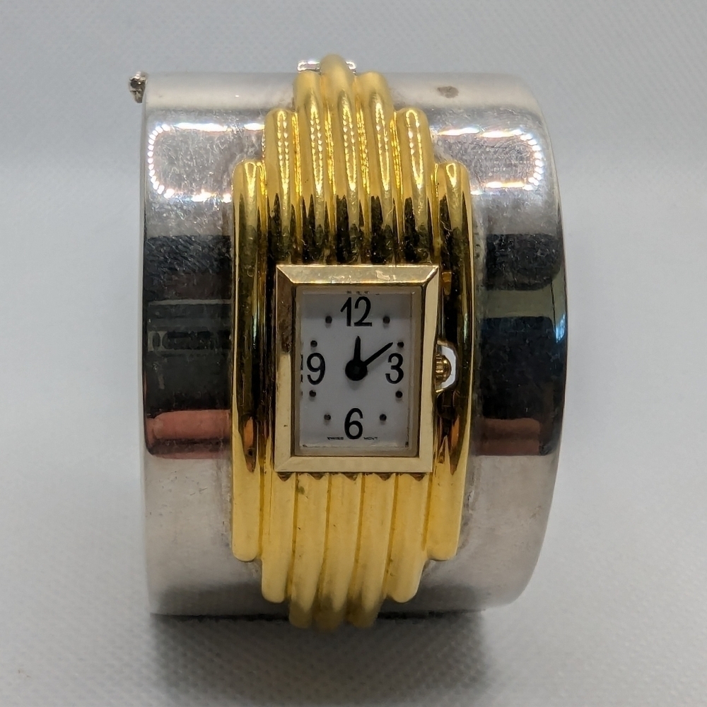 Gold and Silver Cuff Watch